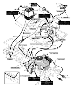 Electrical Assembly Diagram and Parts List for 42581X50D 2001 Briggs and Stratton Lawn Tractor